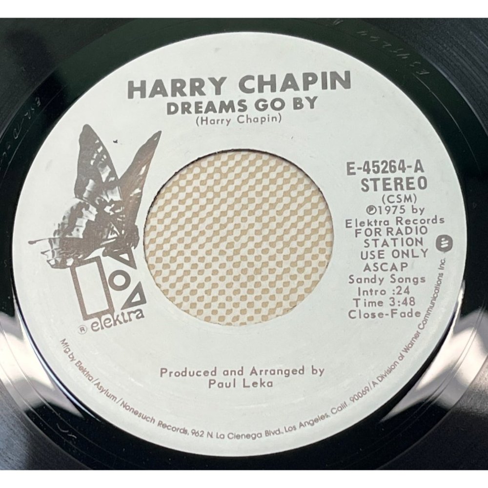 Harry Chapin Dreams Go By 45 Pop Rock WLP Promo Elektra 45264 VG+/NM